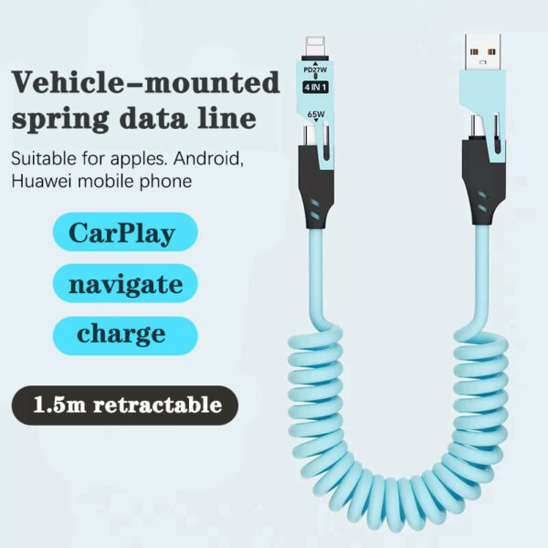 Vehicle-mounted spring fast charging line