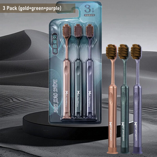 Three suction cup toothbrushes